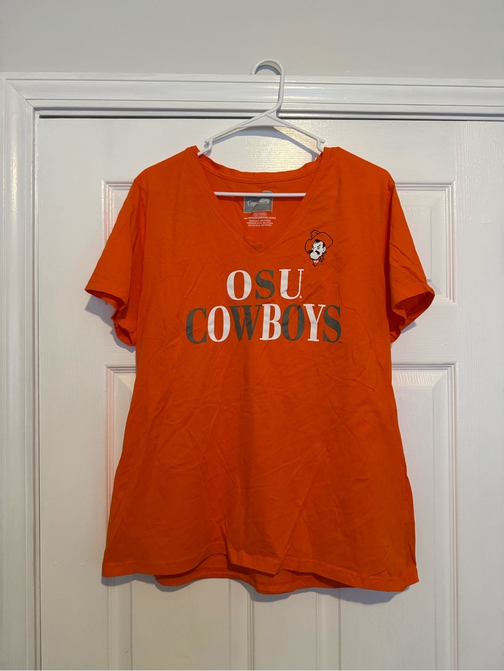 Women’s OSU Cowboys Orange V-Neck Tee (NEW)
